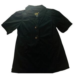 Live A Little Black On‎ Black Jacket Large Decorative Buttons Goth Size M